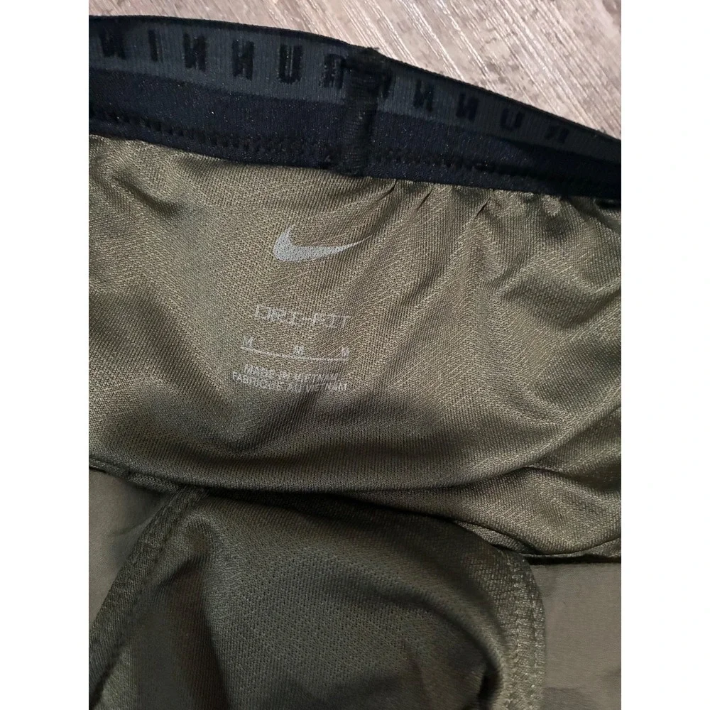Nike Running Division Dri-FIT Shorts Olive Green Women Medium Athletic Training